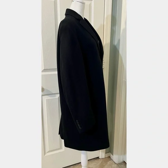 Nordstrom Men's Mason Wool Cashmere Blend Overcoat CoatJacket Black Size M Pea Coats